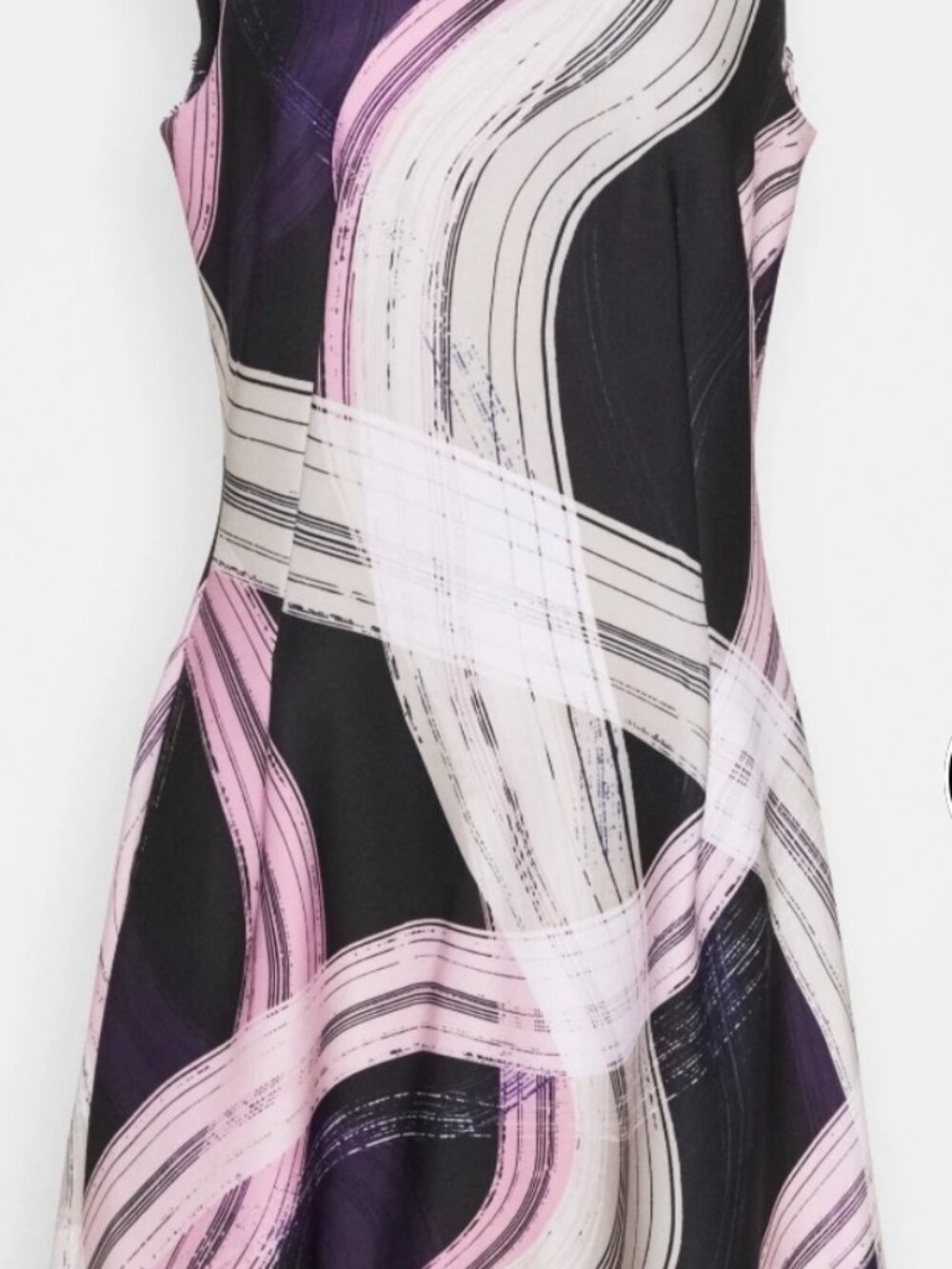 NWT DKNY Abstract Brushstroke Print Scuba Sleeveless Sheath Midi Dress. Size XL
